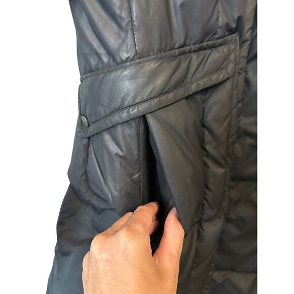 Cole Haan Black Down Midi Puffer Coat Jacket Size Small - Picture 11 of 16